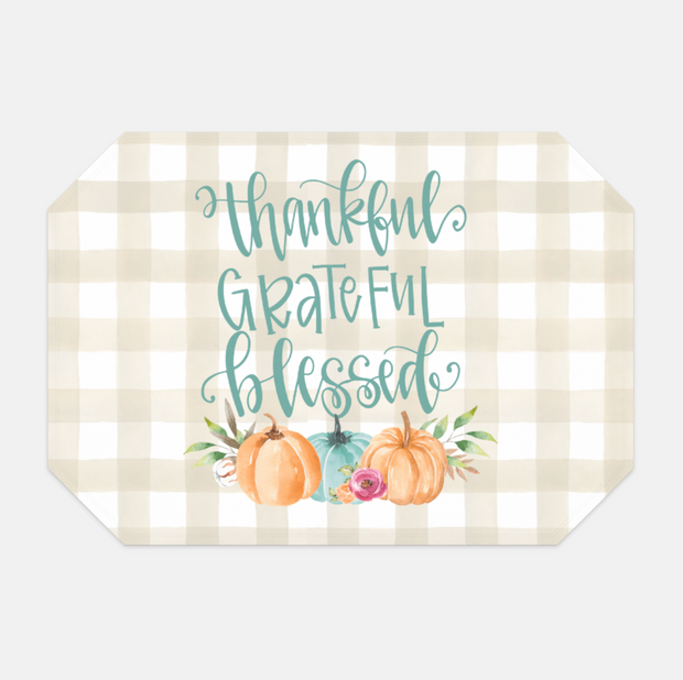 Thankful Grateful Blessed Placemat