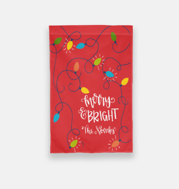 Merry and Bright Personalized Garden Flag