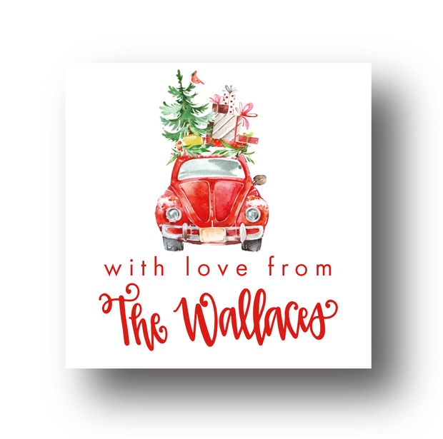 Christmas Car Personalized Gift Label