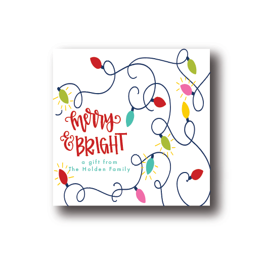 Merry and Bright Gift Label