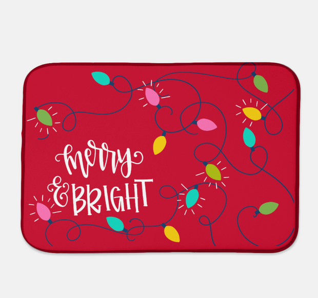 Merry and Bright Christmas Drying Mat