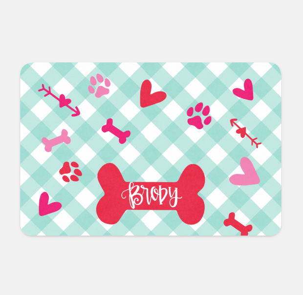 Personalized Valentine Pet Placemat