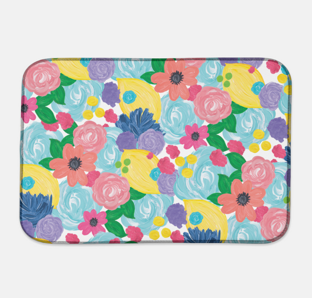 Fancy Floral Dish Drying Mat