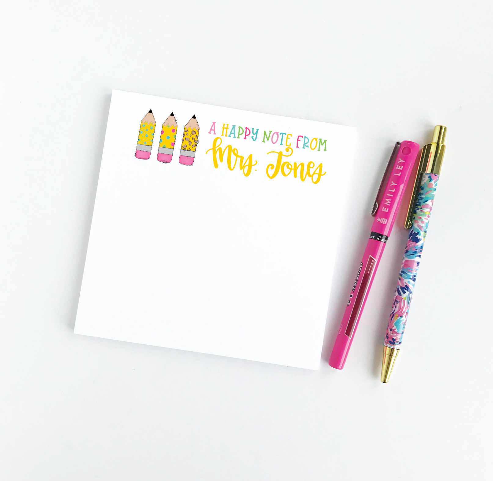 Personalized Teacher Happy Note Notepad – The Redheaded Camel