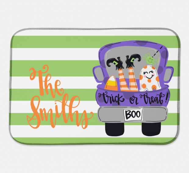 Halloween Truck Personalized Drying Mat