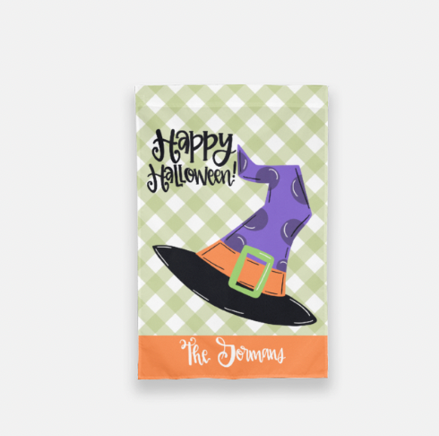 Halloween Witch Hat Personalized Garden Flag