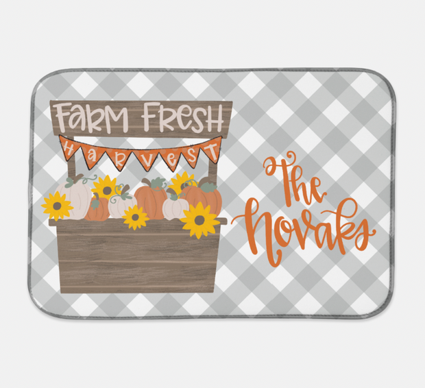 Fall Farm Stand Personalized Drying Mat
