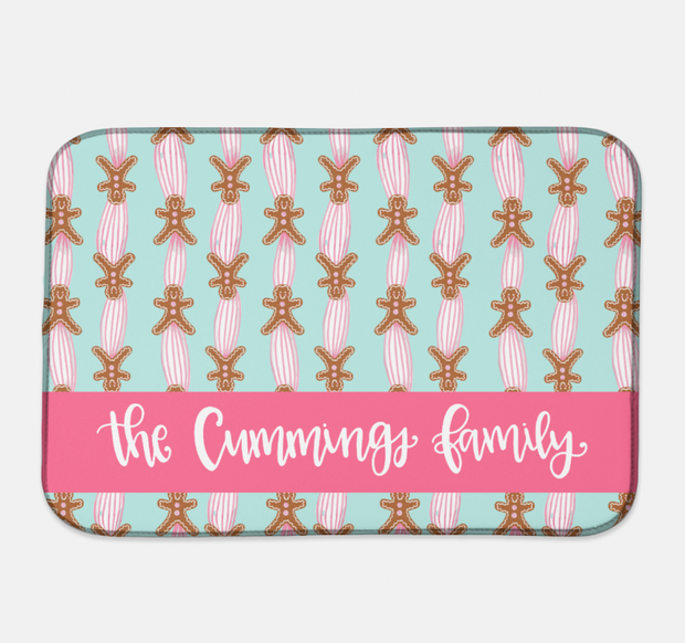 Gingerbread Personalized Drying Mat