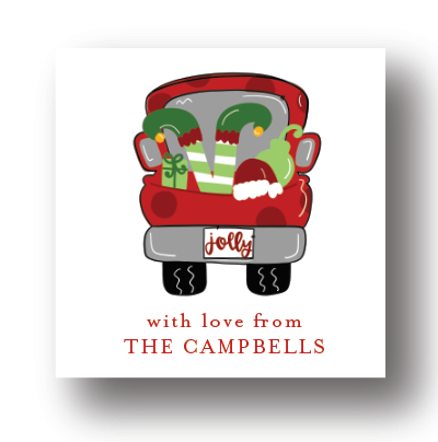 Christmas Truck Personalized Gift Tag