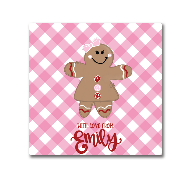 Gingerbread Girl Personalized Gift Tag