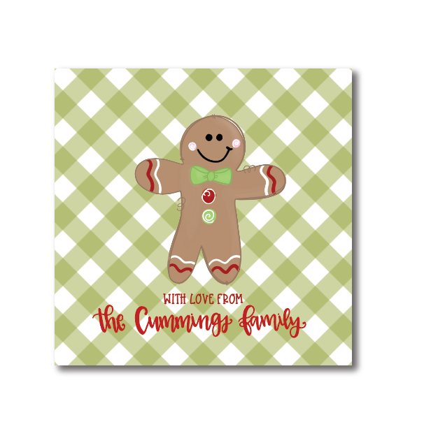 Gingerbread Boy Personalized Gift Tag