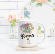 Custom Birth Flower Personalized Coffee Mug