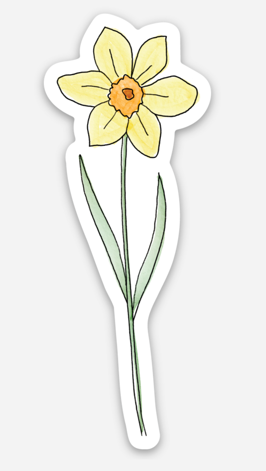 March Birth Flower Sticker: Daffodil
