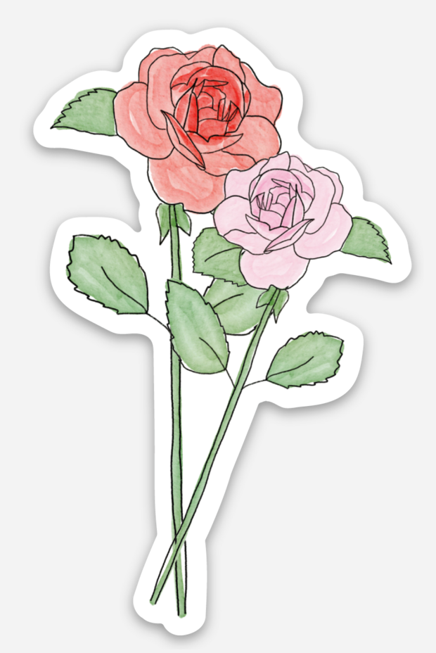 June Birth Flower Sticker: Rose