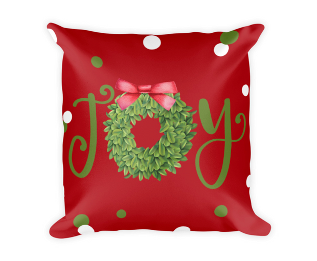 Joy Boxwood Wreath Pillow
