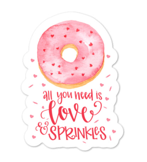 Love and Sprinkles Sticker
